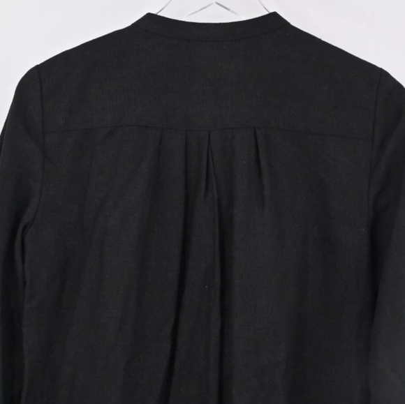 MICHAEL KORS Linen Dress Black Tunic Embellished Neck Retro Mod - Picture 5 of 5